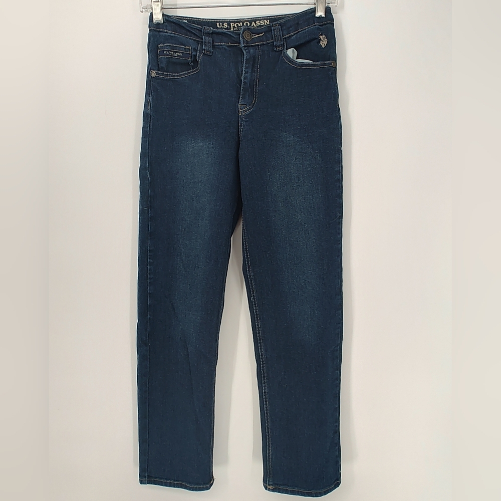 U.S. Polo Assn. Boys Dark Blue Straight Leg Jeans Size 16 Flex